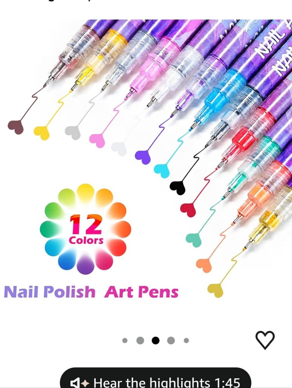 12-Pack Colorful Nail Art Marker Pens - Multicolor Set - Picture 4 of 8